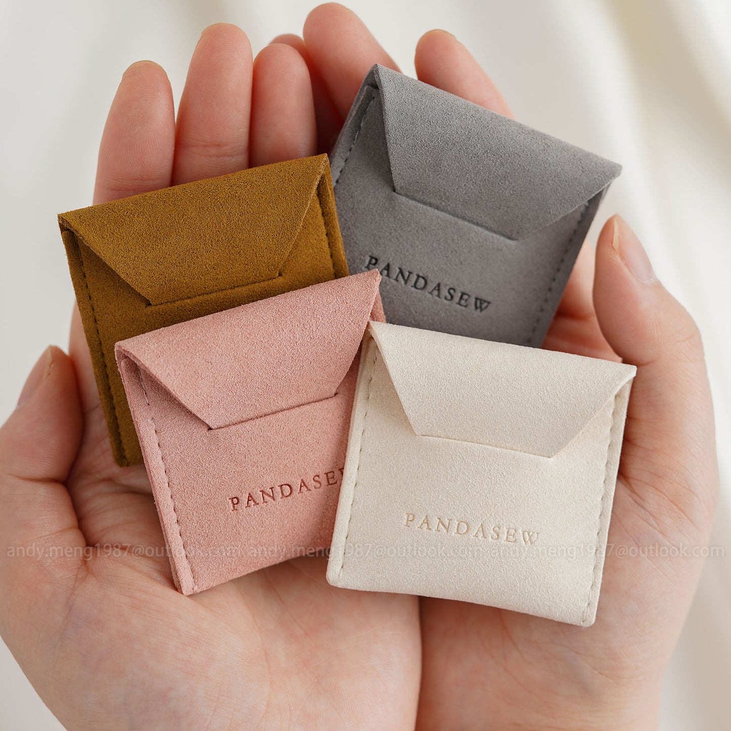 50pcs Insert Bag Personalized Logo Print Jewelry Pouch Thick Microfiber Bag Custom Jewelry Pouch Chic