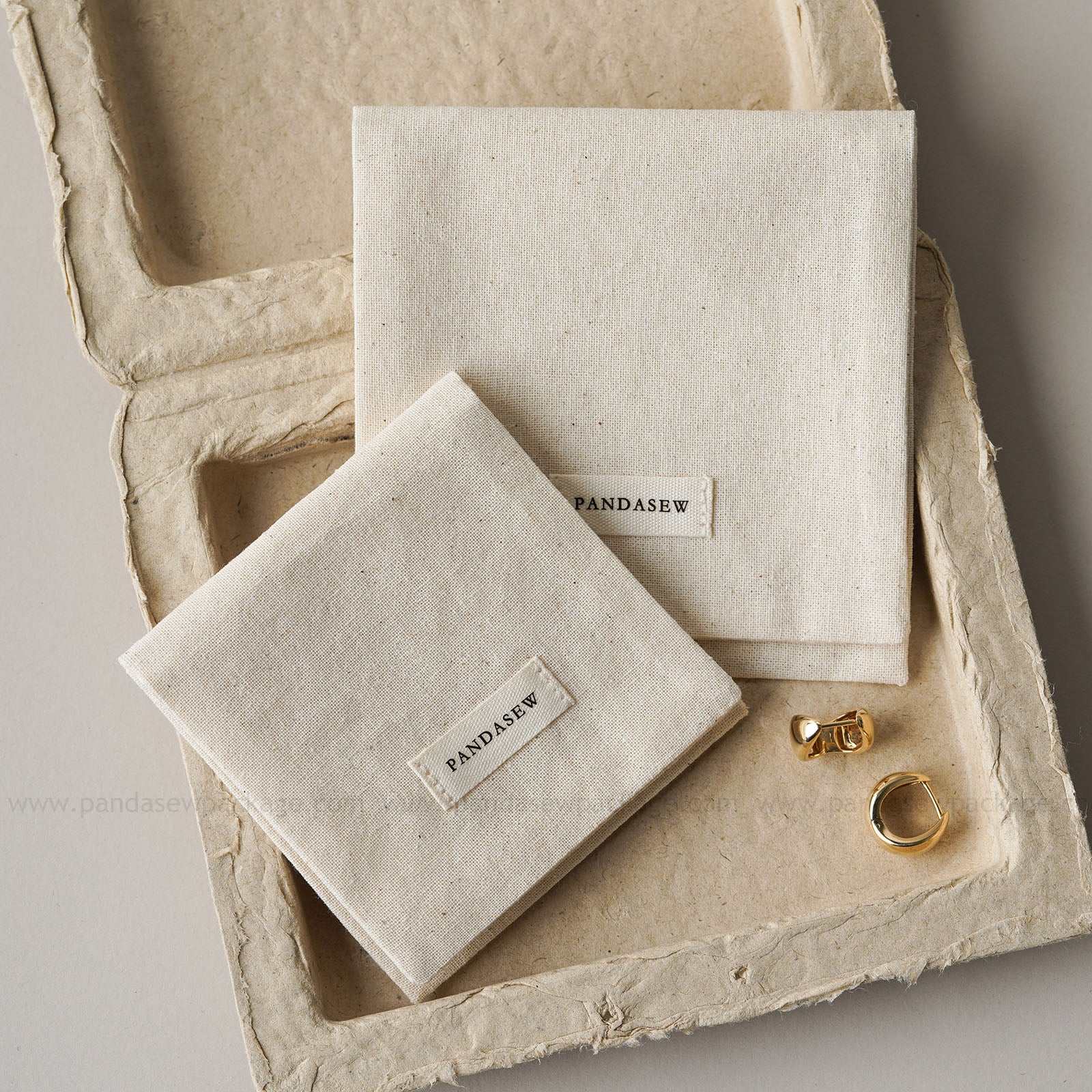 Pandasew Double-Layered Natural Cotton Envelope Bags for Jewelry Storage-Custom Logo Available