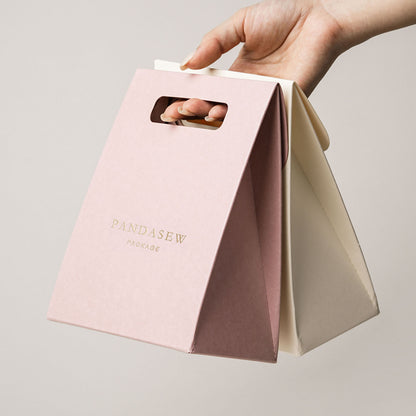 50pcs Customize Paper bag gift package bag with personalized logo wedding bag  Flat Packing STB-002