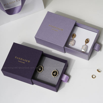 8x8cm purple Jewelry cardboard box custom logo