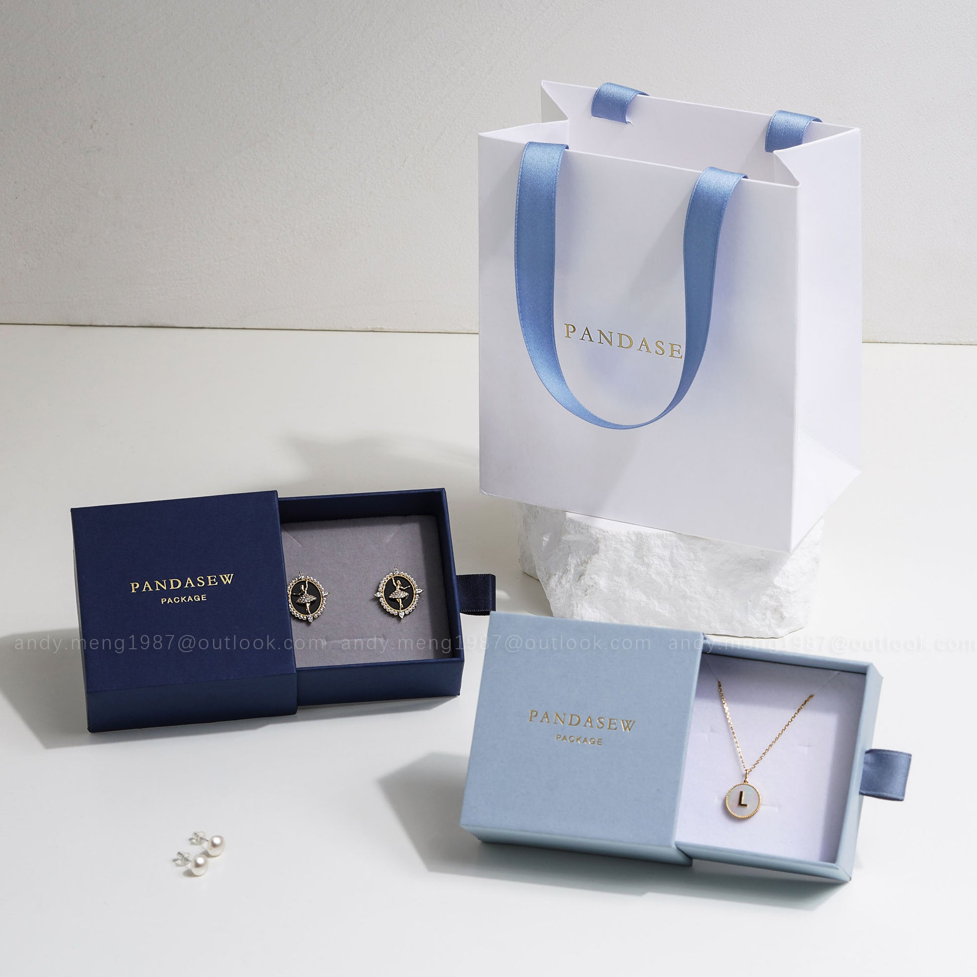  jewelry box with paper bag package set