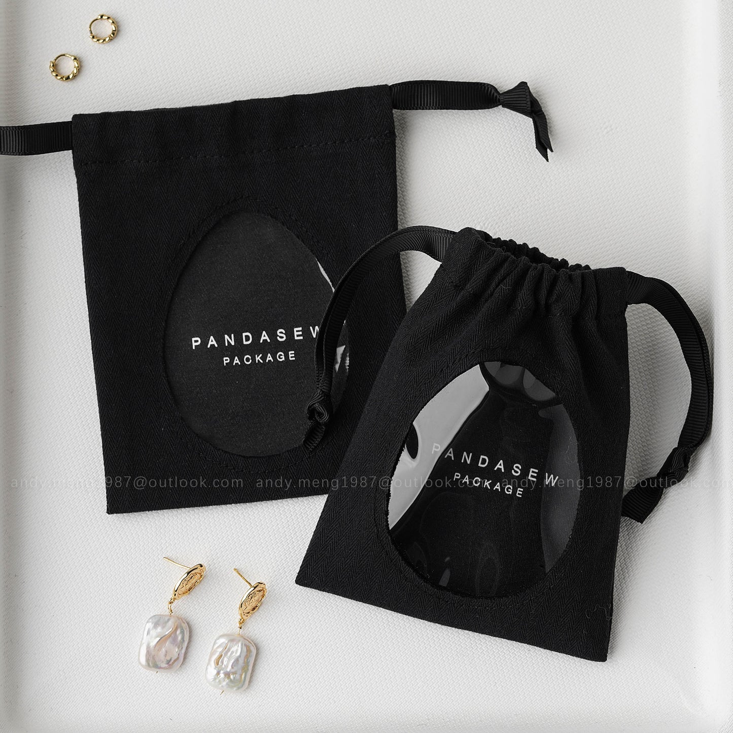 personalized black bag transparent window