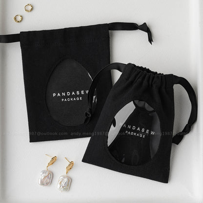 personalized black bag transparent window