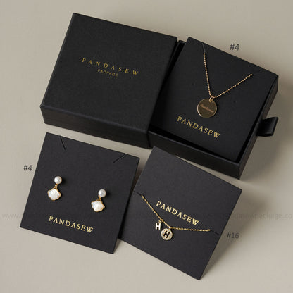 Pandasew black jewellery box withnecklace card