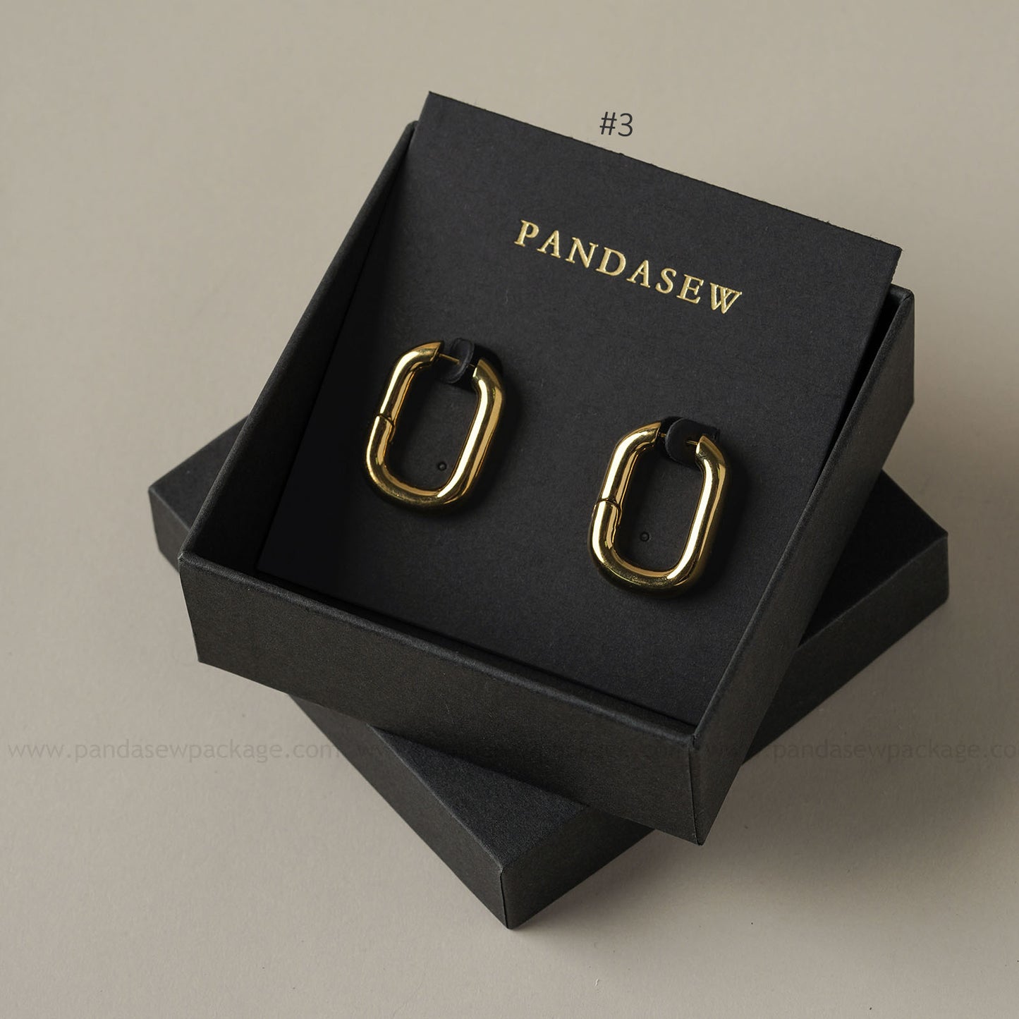 Pandasew black jewellery box with earring card