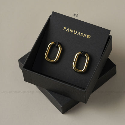 Pandasew black jewellery box with earring card