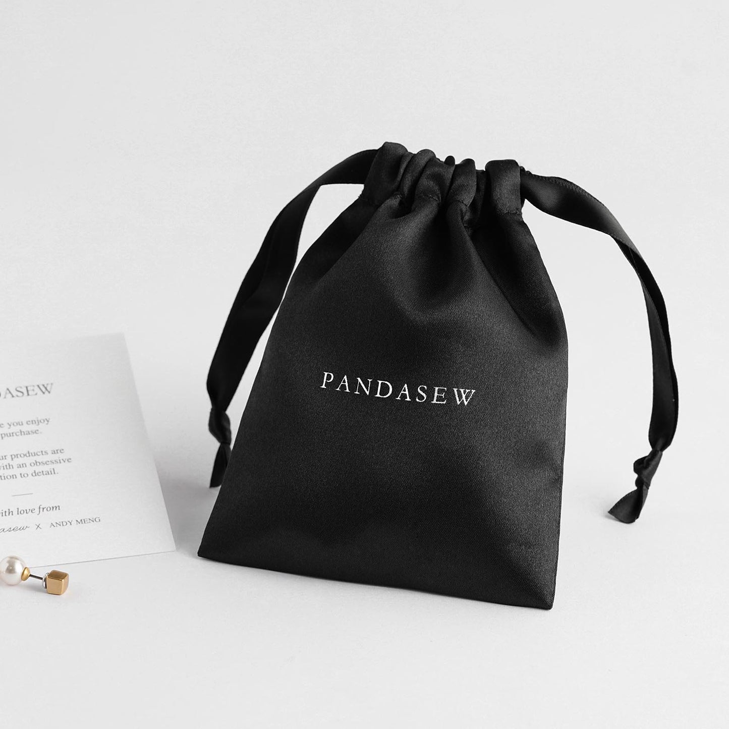 100pcs Satin Drawstring Bags Custom Logo and size Dust bag jewelry packaging personalized logo ST-111