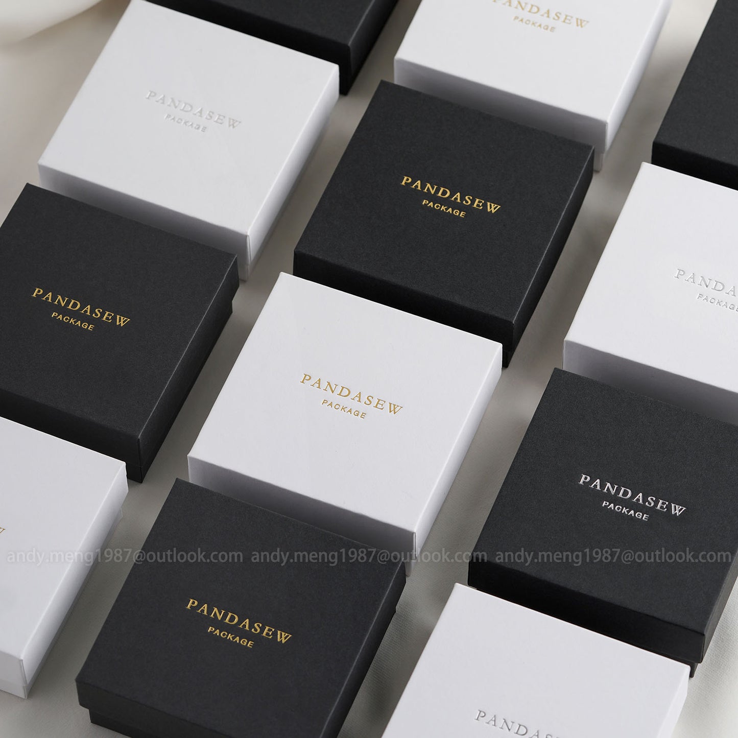 Pandasew white and black jewelry box