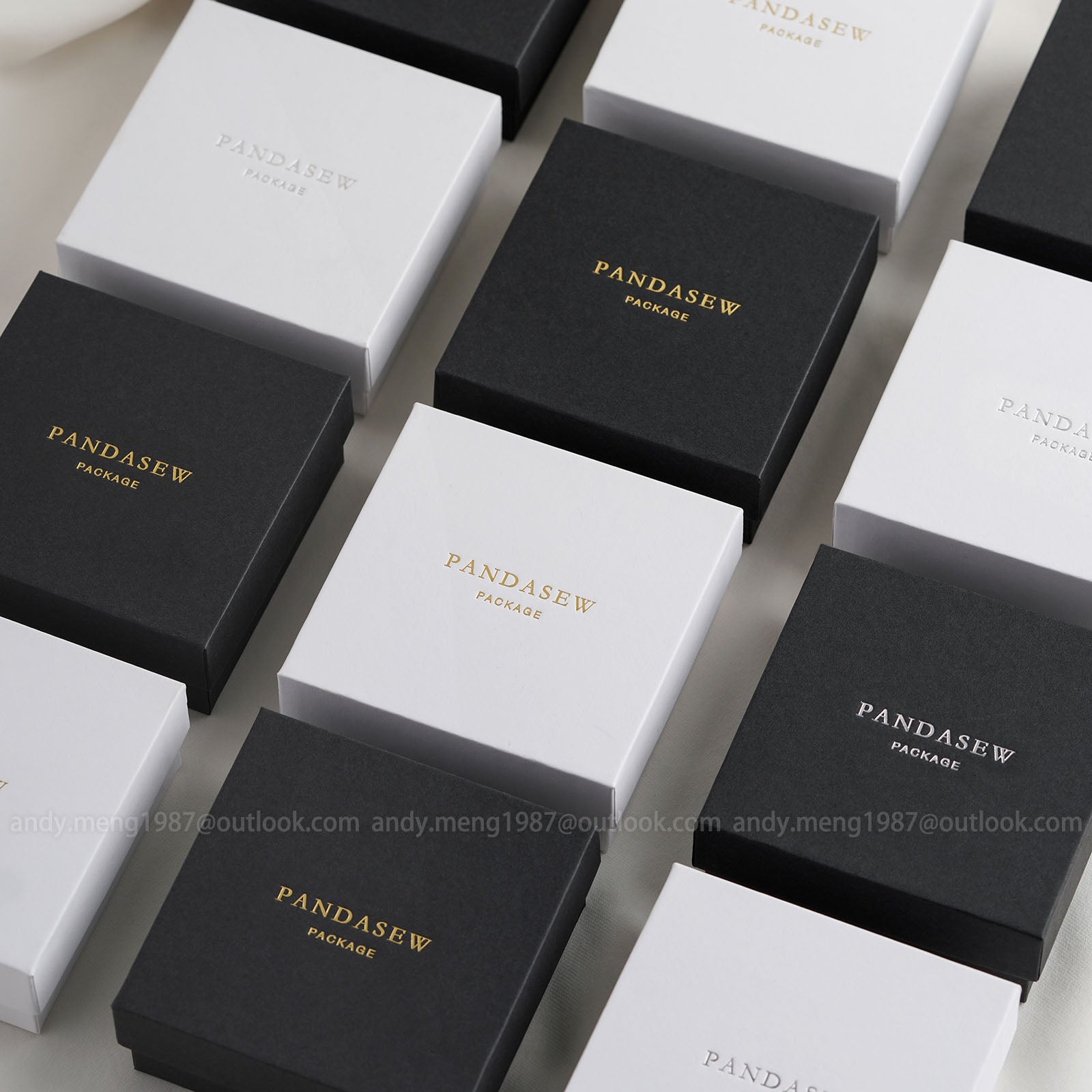 Pandasew white and black jewelry box