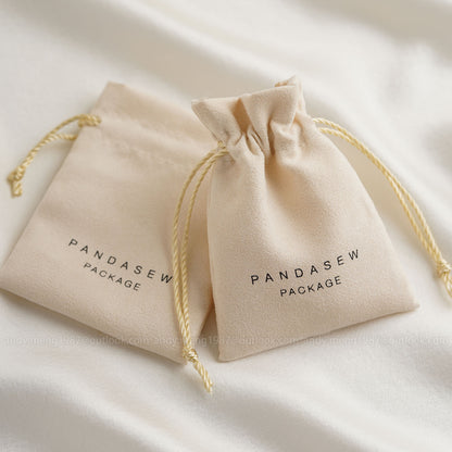 100pcs Suede Drawstring Bag Pandasew Custom Logo Dusty Bags Shoes Package Custom Jewellery Packging Bags  Wholesale SUE-170