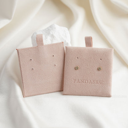 pink velvet earring holder pad