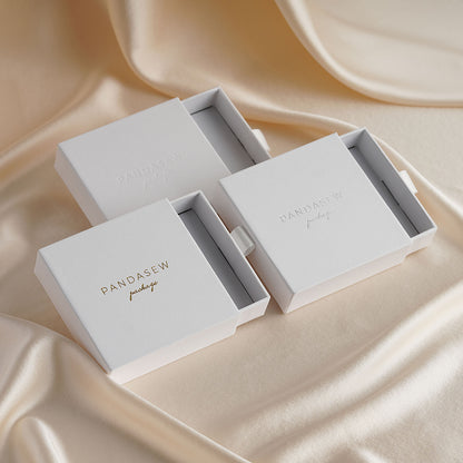 9x9x2.5cm paper jewelry drawer box with pouch personalized logo jewelry packaging