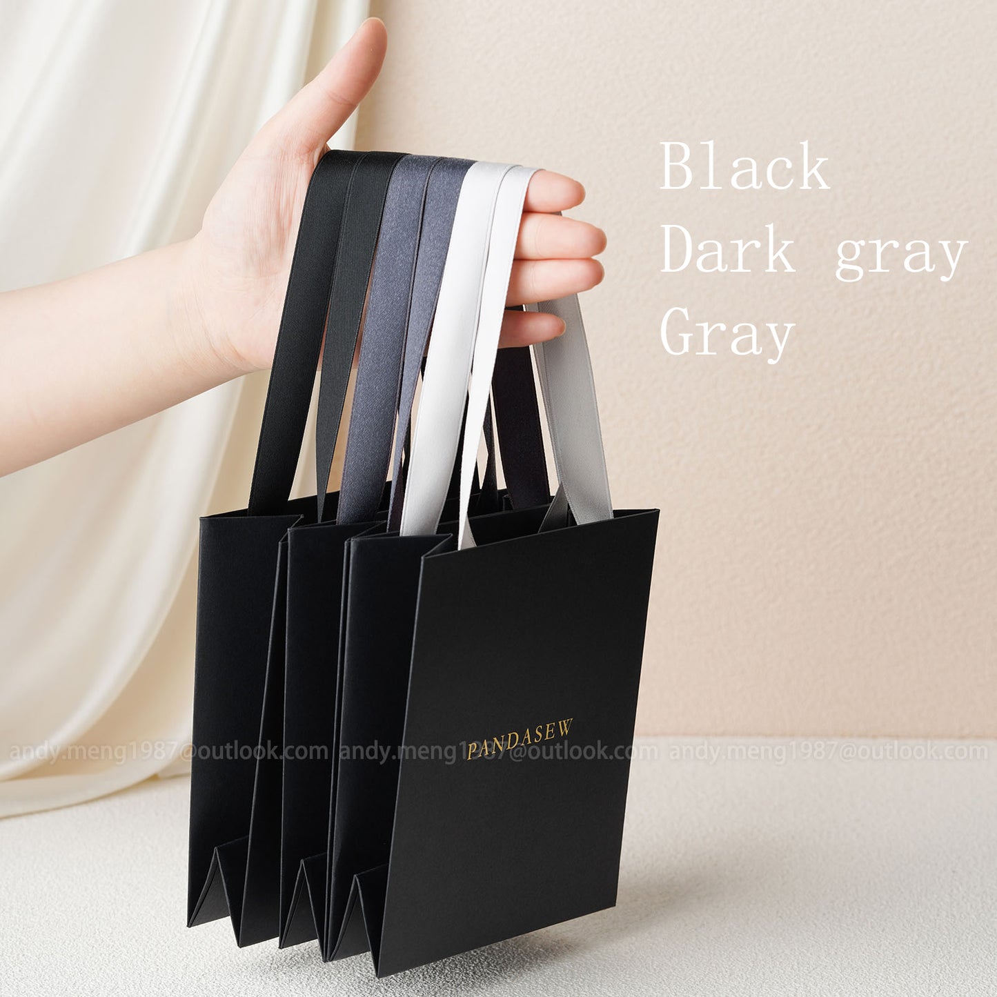 black kraft paper bag with logo printing