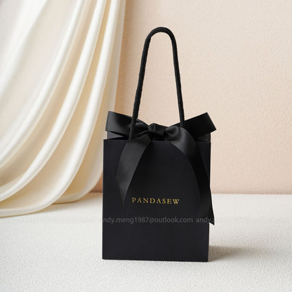black paper bags with handles, Free logo printing
