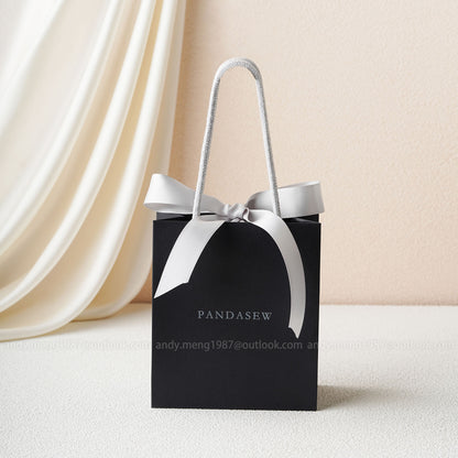 black paper bags with handles, Free logo printing