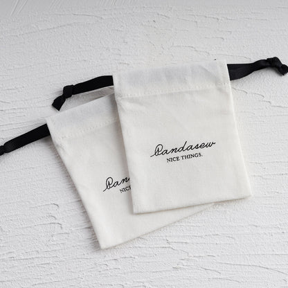 white cotton canvas drawstring dust bags custom logo