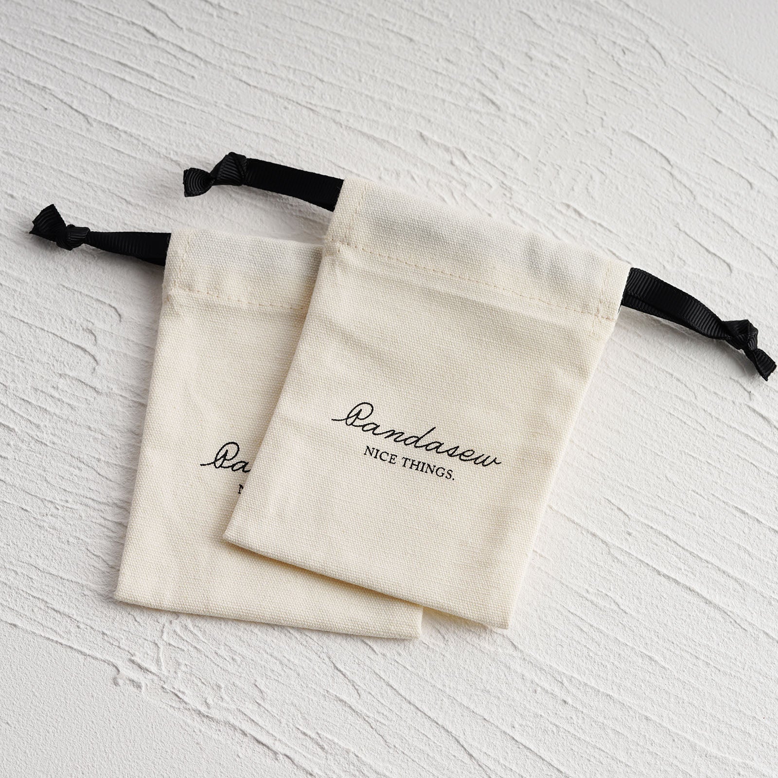 cotton canvas drawstring bags with black printed logo, pure cotton fabric bag