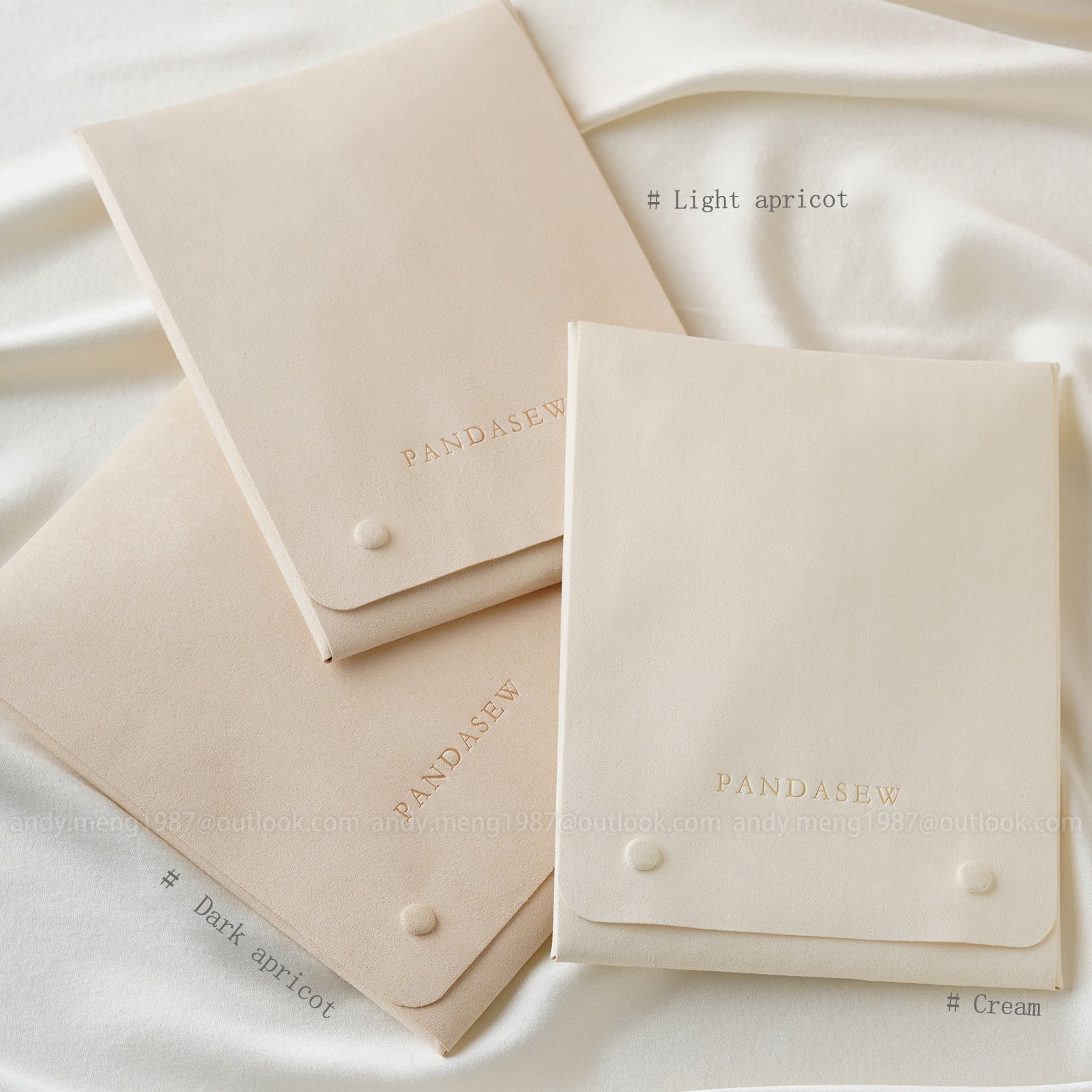 apricot and cream colors large necklace package with logo customized, 16x22 cm size necklace pad when folded