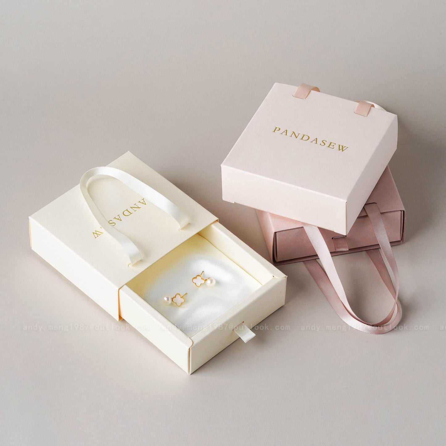 50pcs 10*10*3.5cm Jewelry Box Bracelet Box Pandasew Custom Logo Free Shipping BXt-146