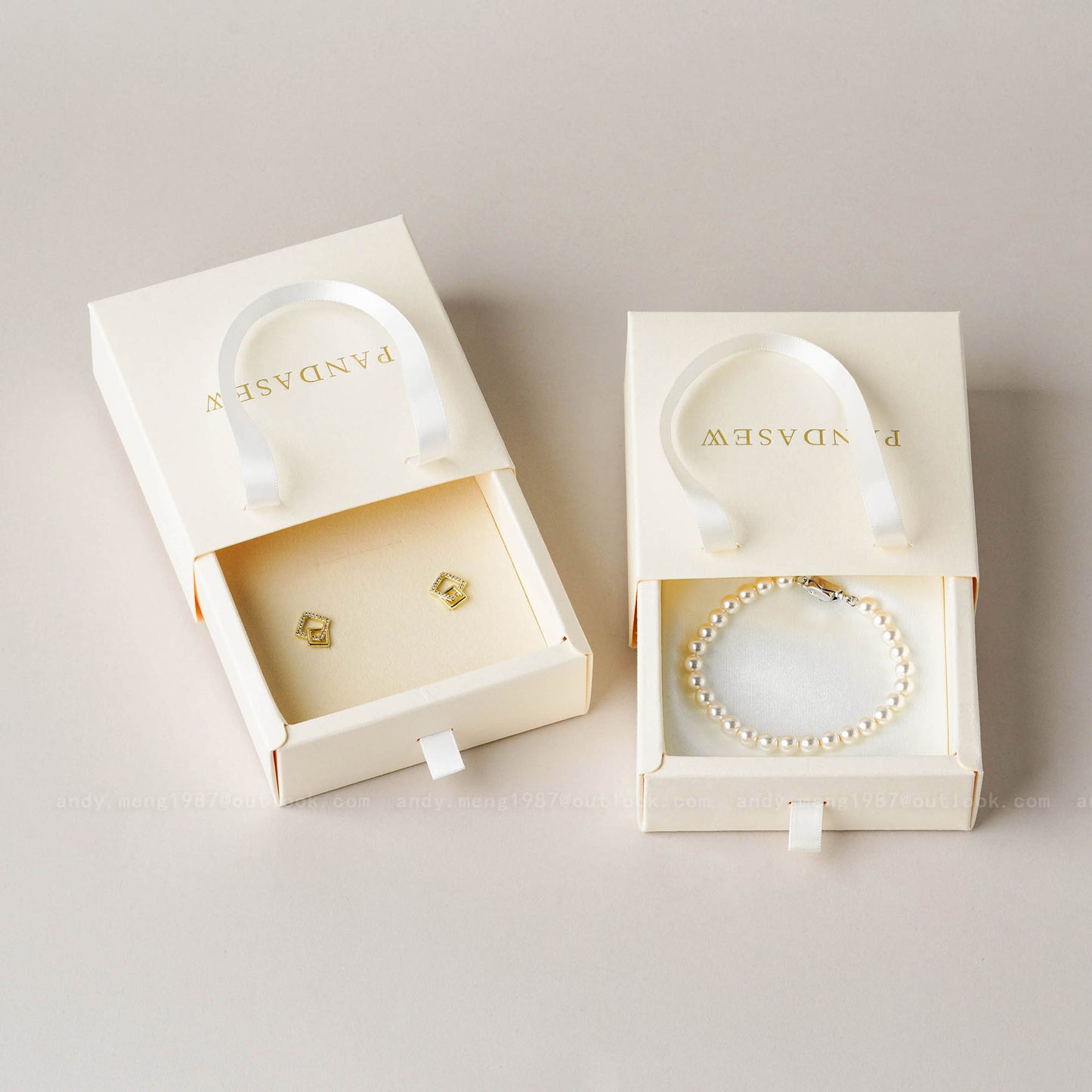 50pcs 10*10*3.5cm Jewelry Box Bracelet Box Pandasew Custom Logo Free Shipping BXt-146