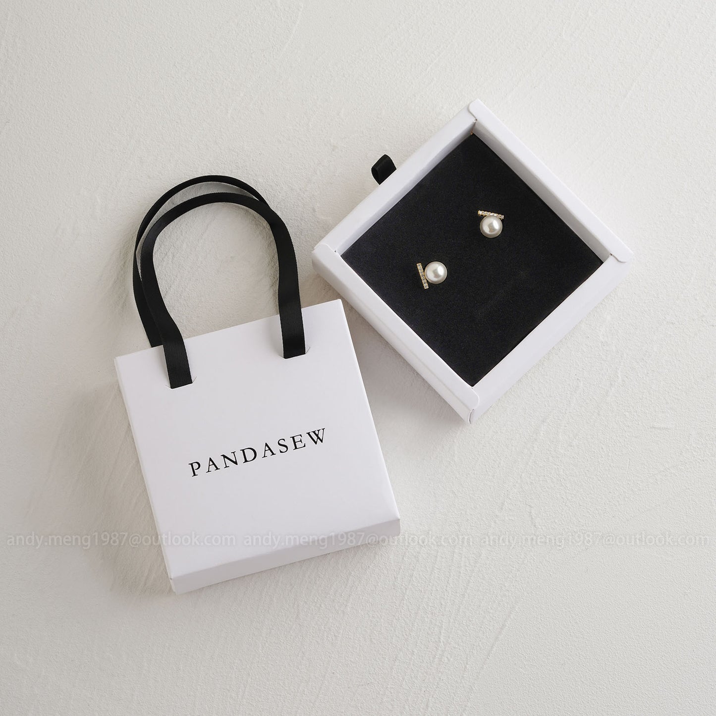 50pcs 10*10*3.5cm Tote Jewelry Paper Box Pandasew Custom Logo Free Shipping BXt-143