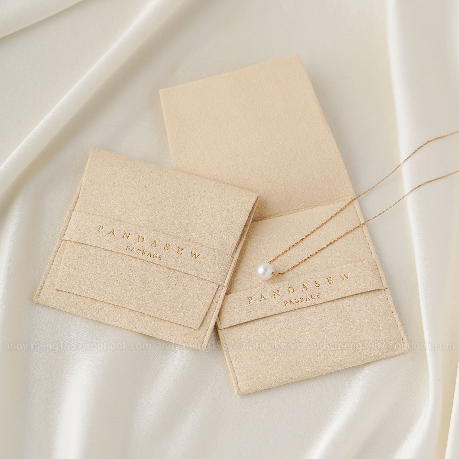 beige microfiber belt flap pouch