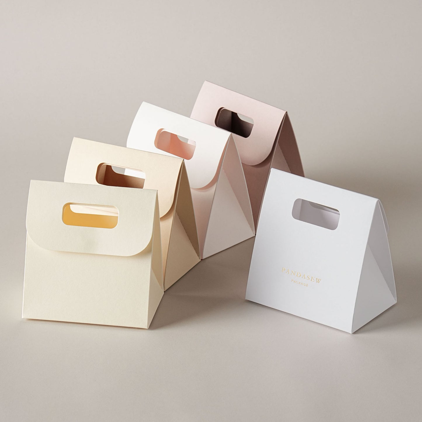 50pcs Customize Paper bag gift package bag with personalized logo wedding bag  Flat Packing STB-002