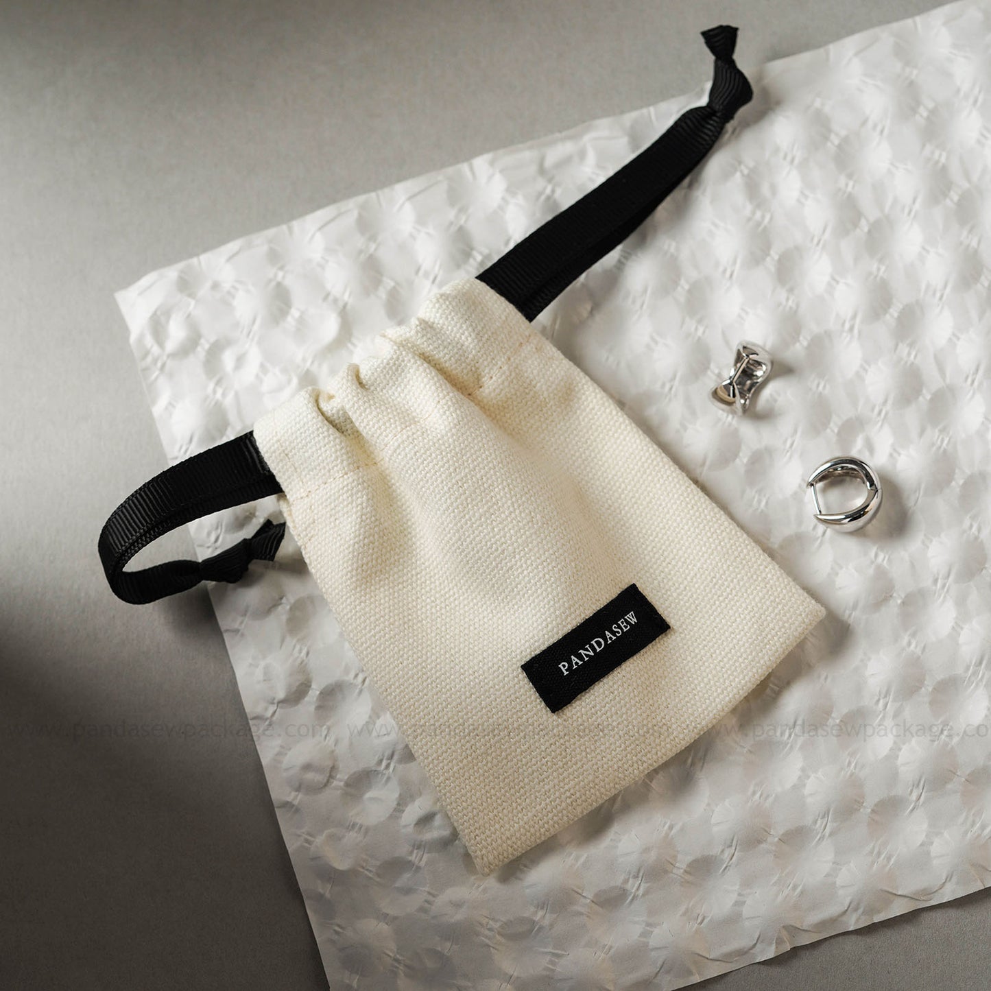 personalized beige canvas bag, very thick cloth bag 8x10cm