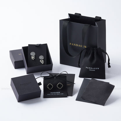 jewelry box with bag set, black jewelry package