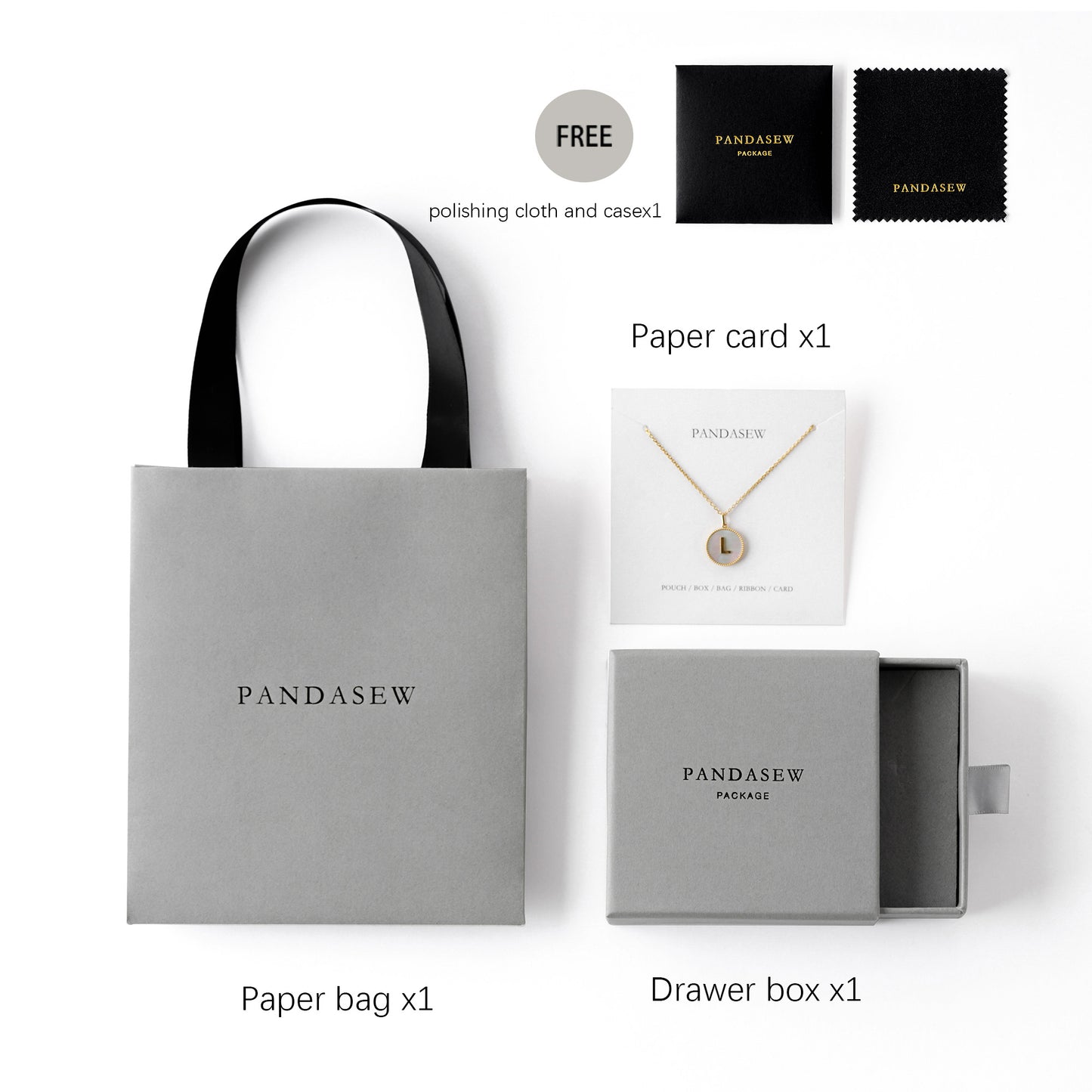 gray small paper bags and box with logo custom