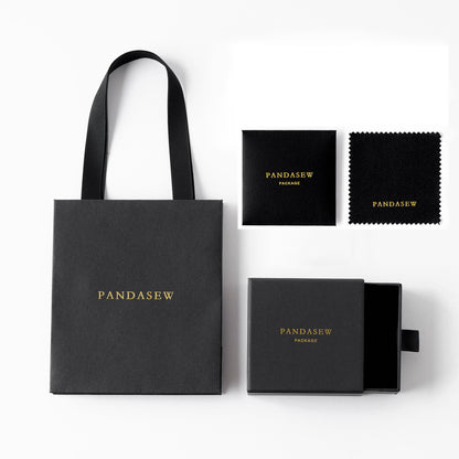Black jewelry package set, black box, black cards, black cleaning cloth with logo printing