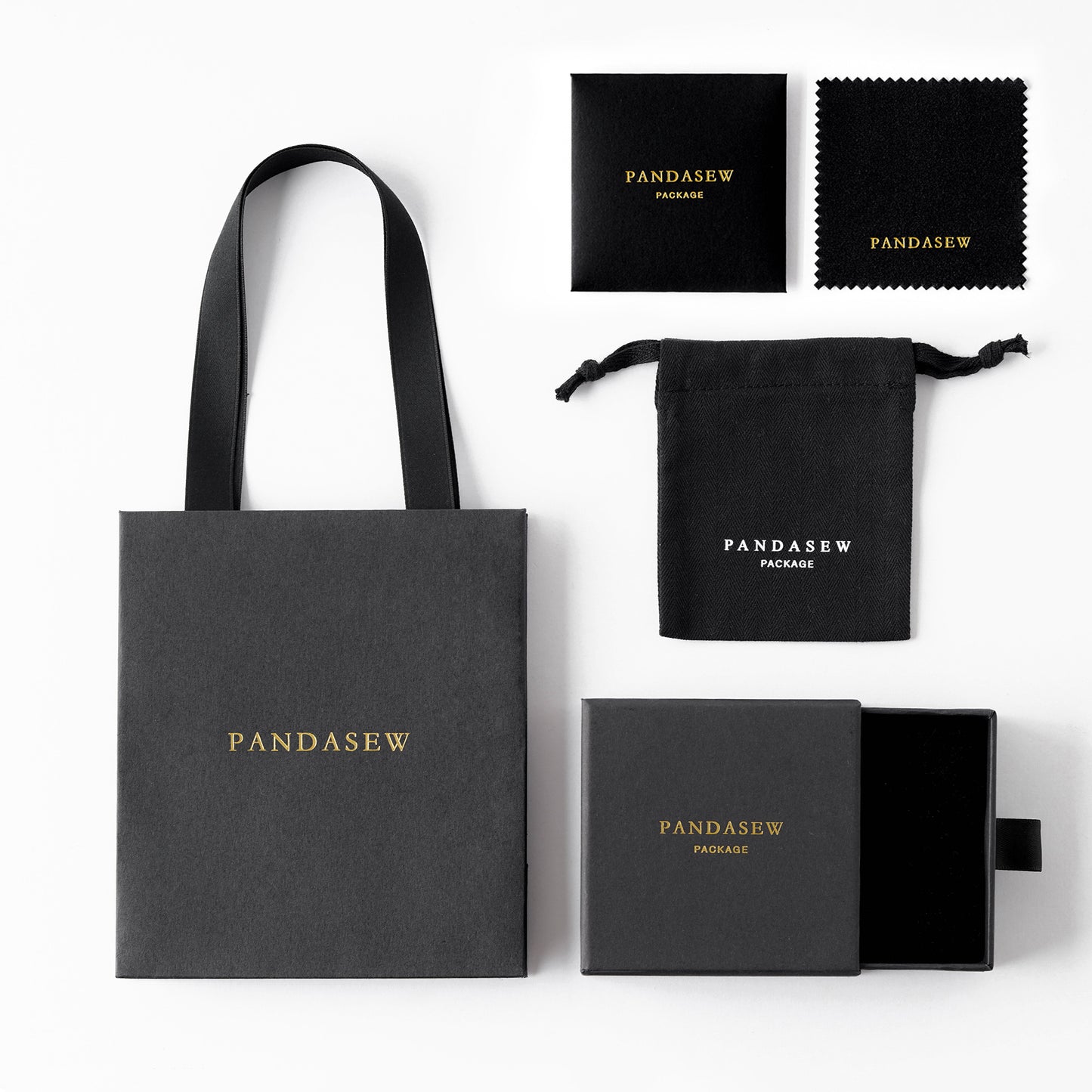 small paper bags and box