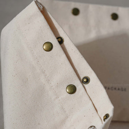 100pcs Custom Snap Cotton Bag flat bottom Gift Packaging: Rigid and Well-tailored B3M-123