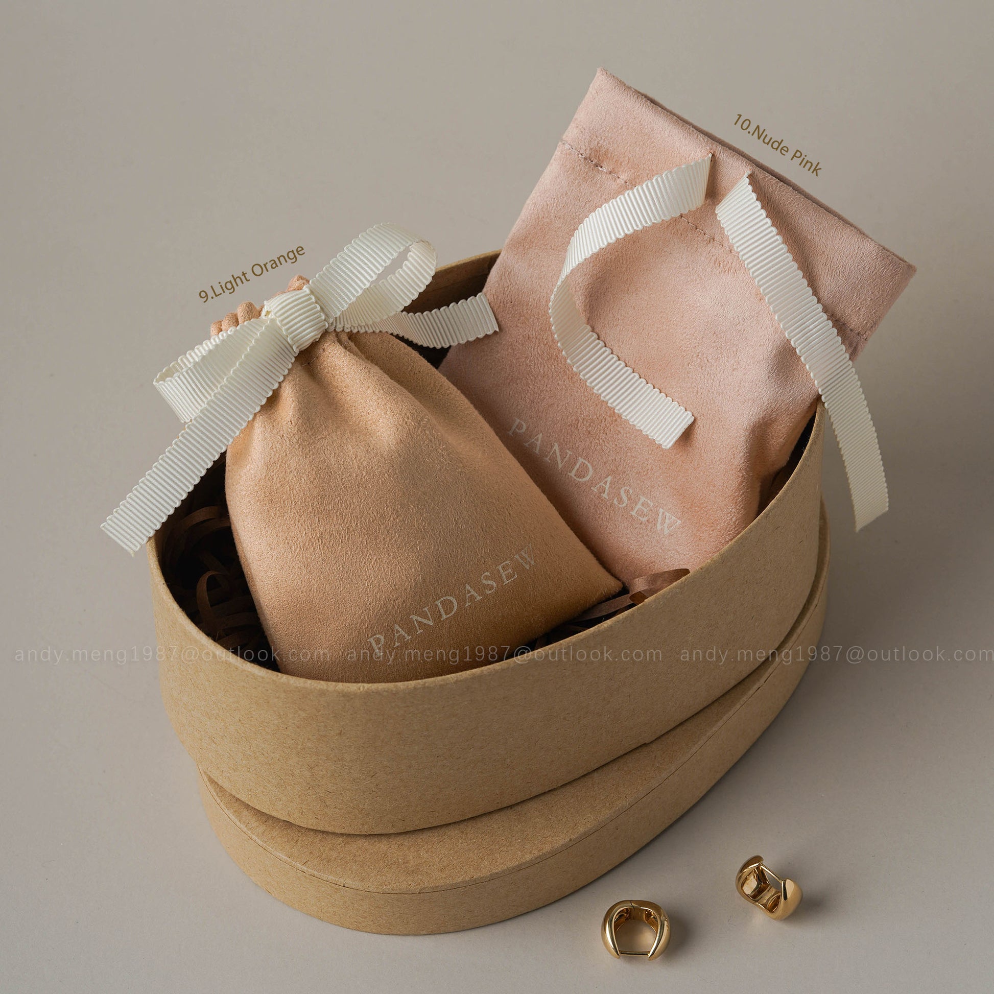 Pandasew pouches with a minimalist design, ideal for storing small craft supplies like buttons, beads, barrettes