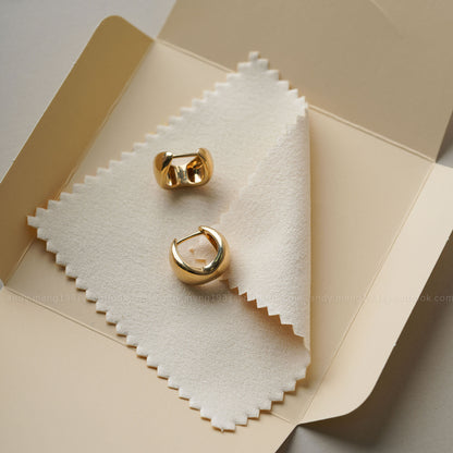 Pandasew beige paper case with polishing cloth set, treated polishing cloth to clean jewelry