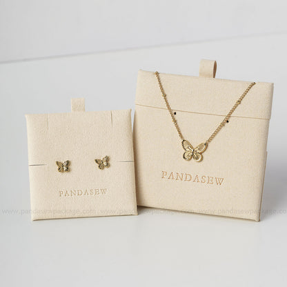jewelry package bag with inside pad set for earrings and necklace