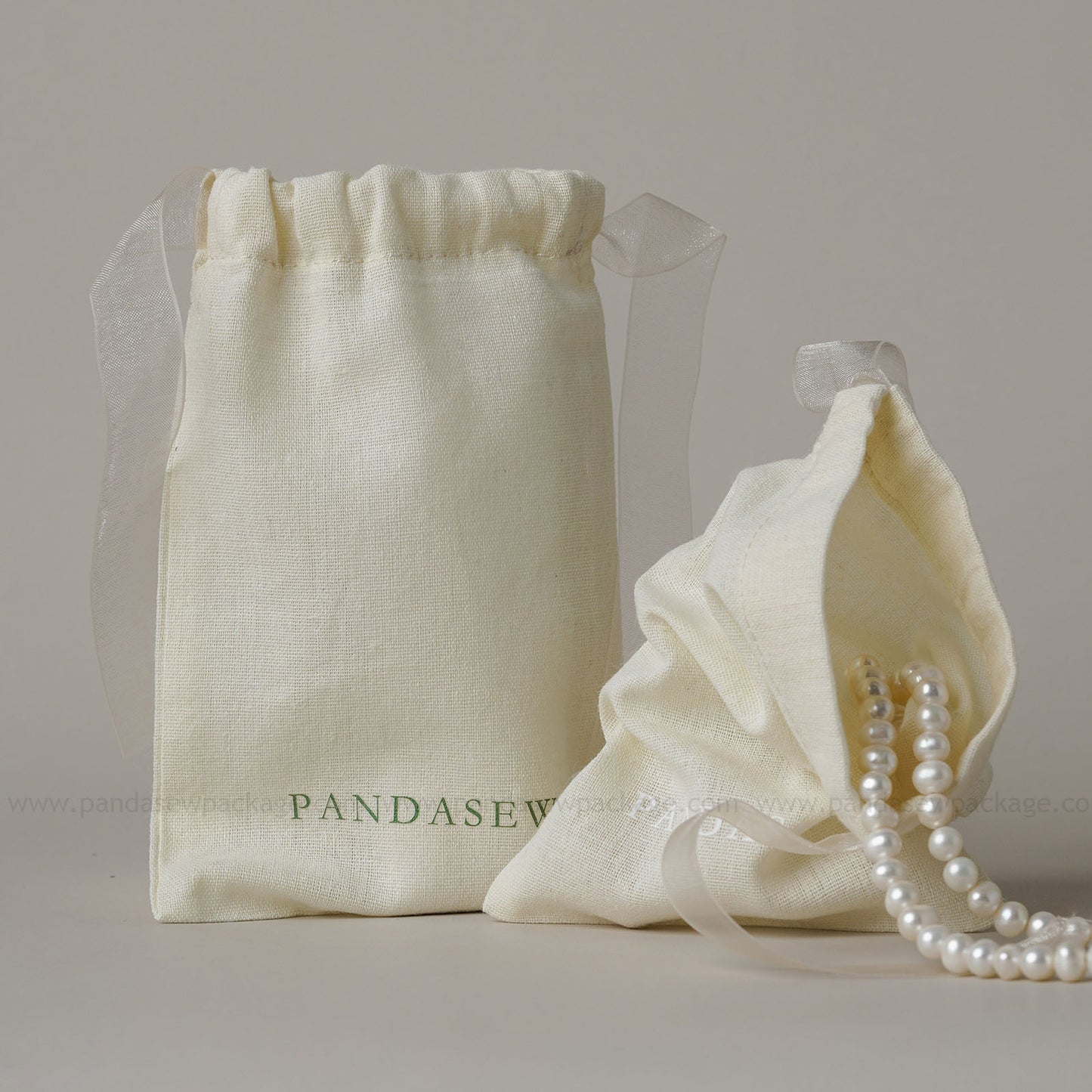 Beige necklace packaging bag, custom logo
