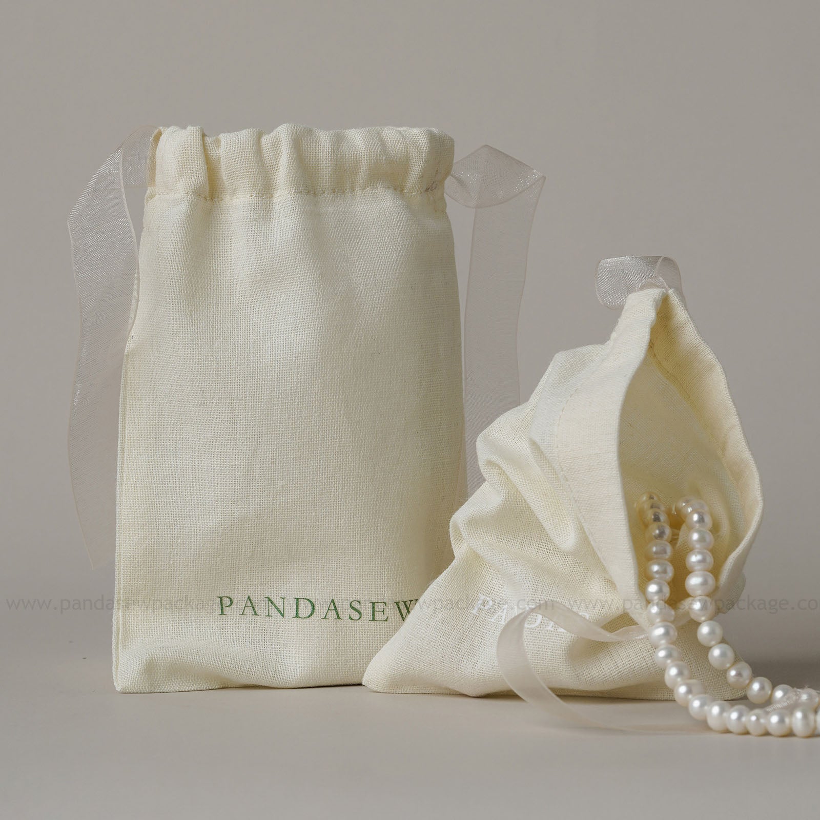 Beige necklace packaging bag, custom logo