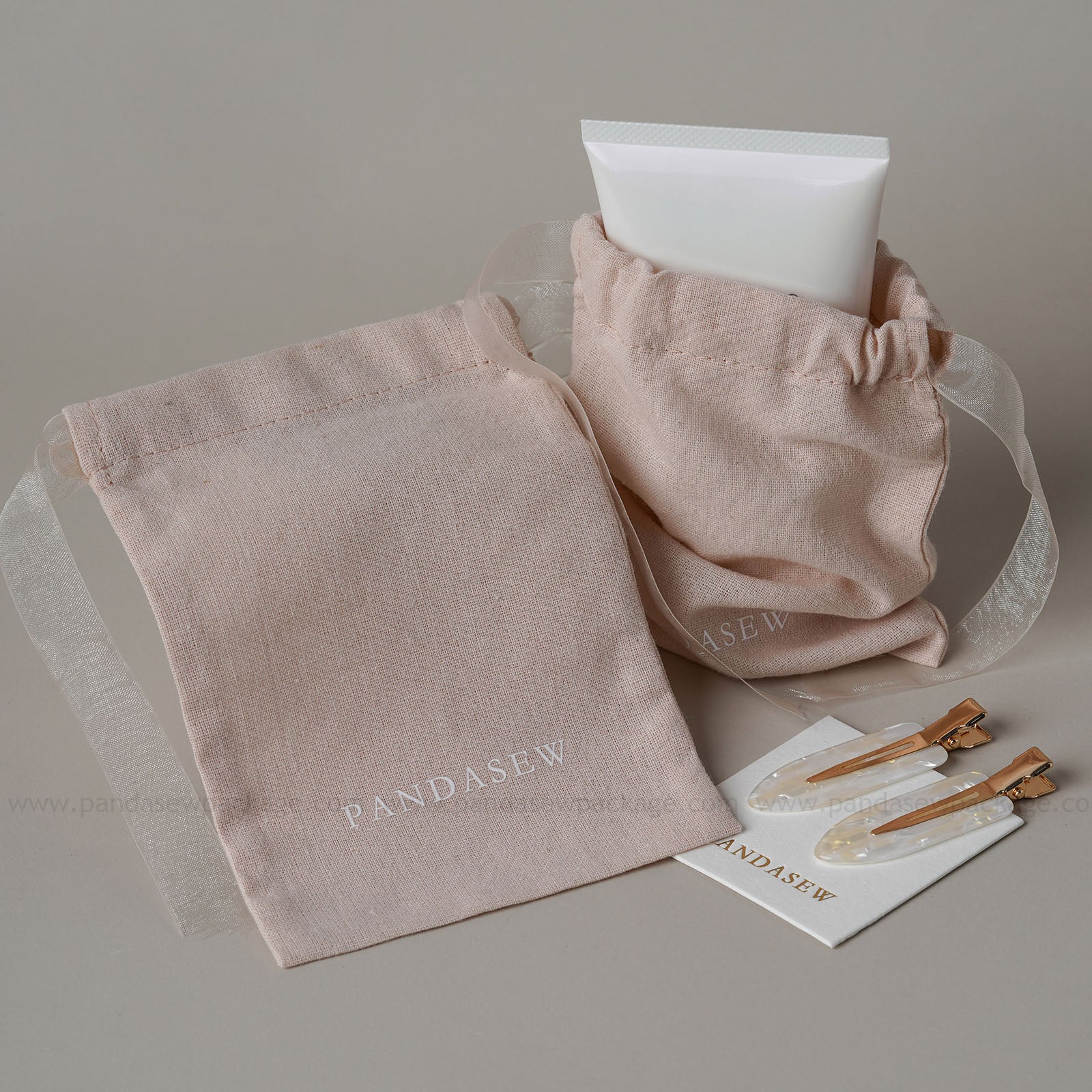 Pure cotton skincare product packaging bag, brand packaging Pandasew