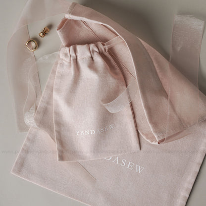 pink cotton drawstring bag print logo