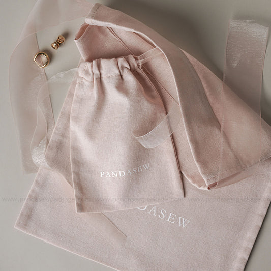 pink cotton drawstring bag print logo