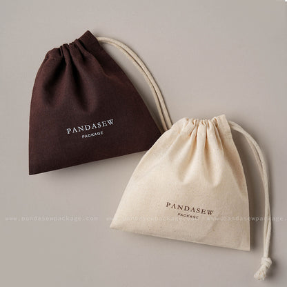 dark brown and beige cotton bag handmade