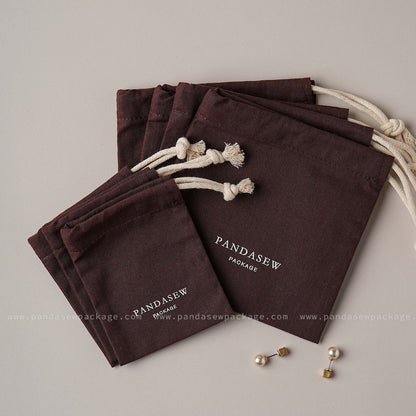 brown cotton drawstring pouch, Pandasew offer any size