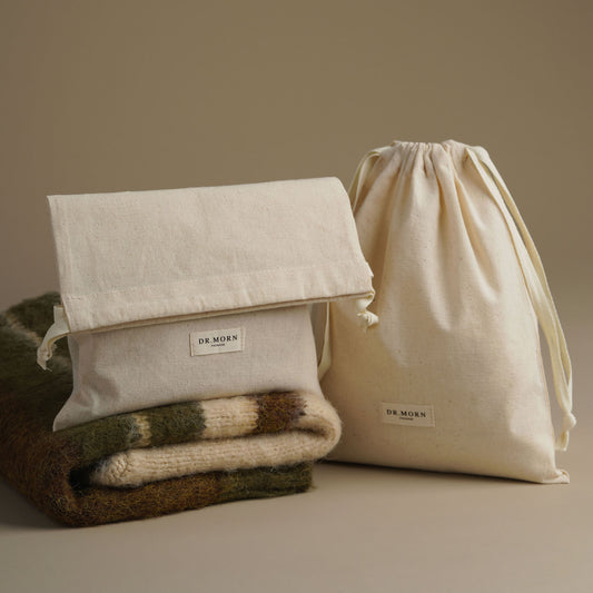 Beige Cotton Drawstring Bag Custom Logo