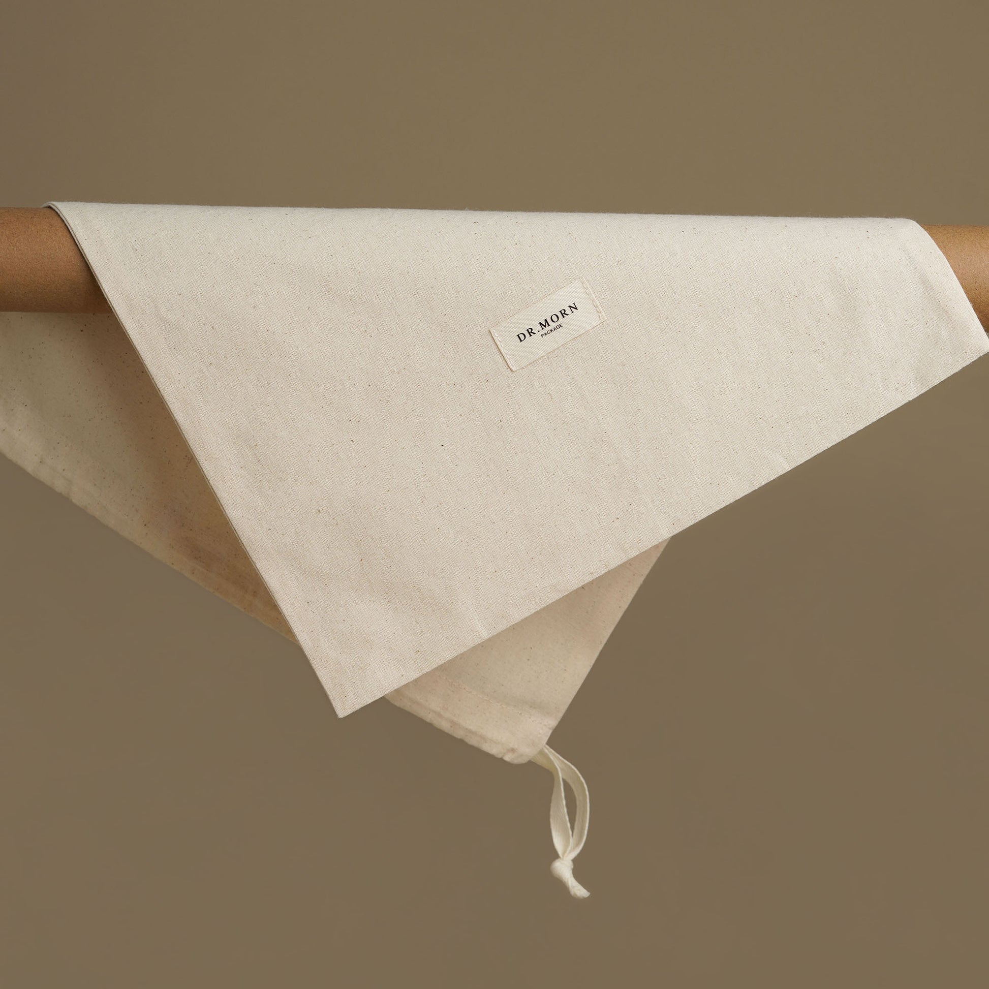 High quality Beige Cotton Drawstring Bag Custom Logo