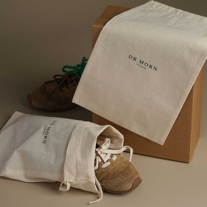 50pcs Beige Cotton Drawstring Bag Custom Logo Shoes Bags Dust bagHBM-103