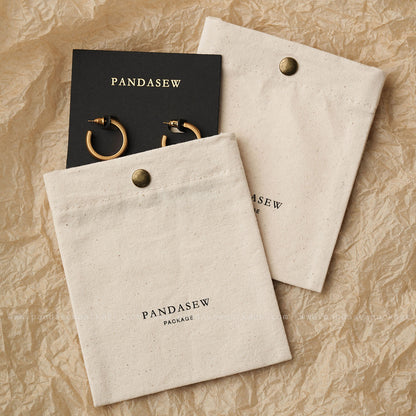 Pandasew jewelry cotton pouch with necklace card