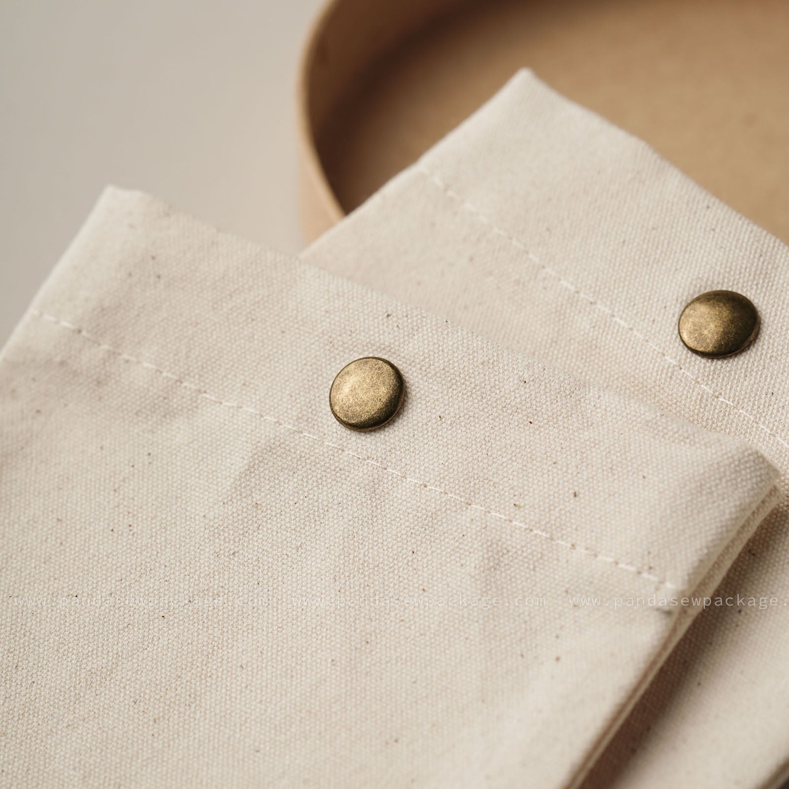 Pandasew button cotton pouch