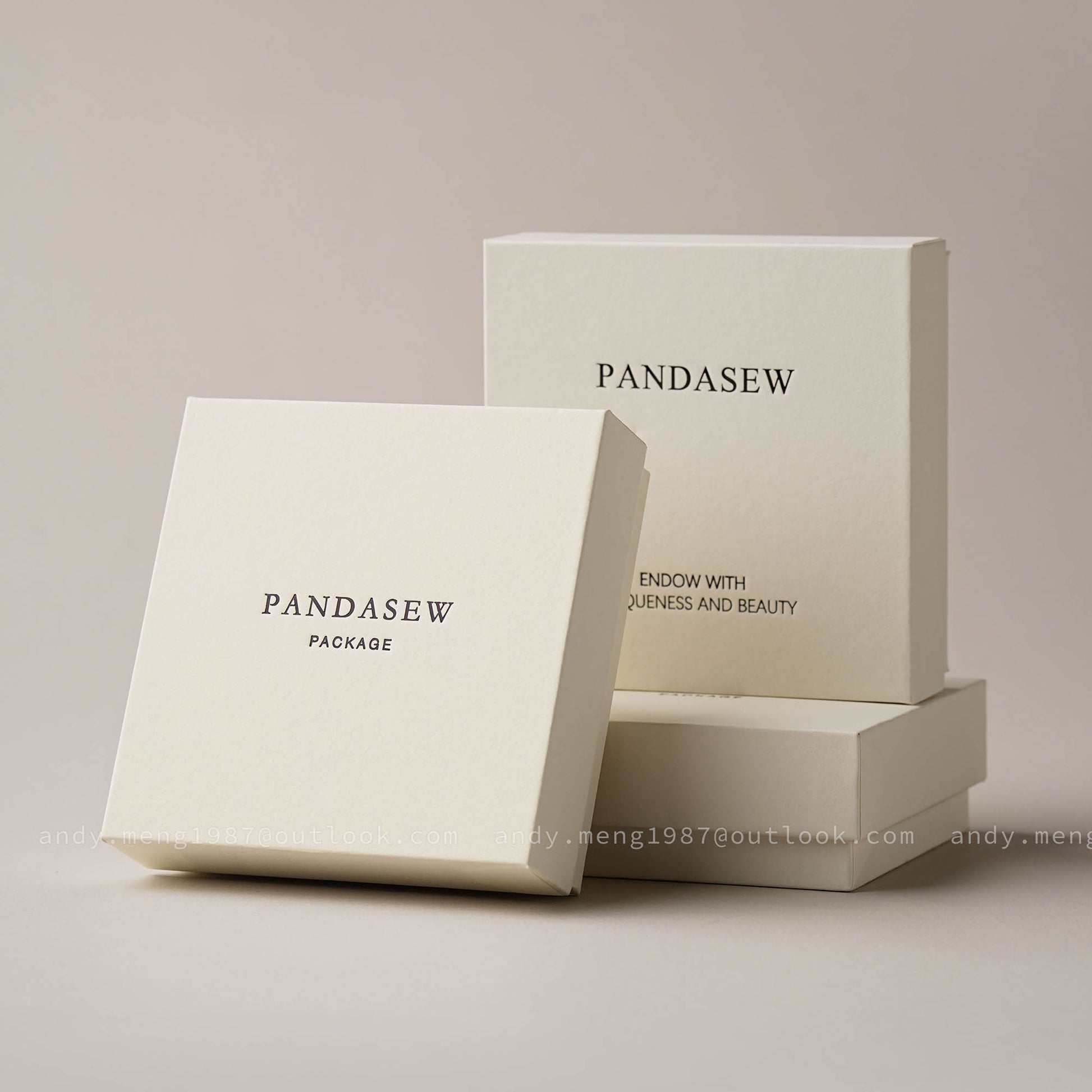 Pandasew cream jewelry box print logo