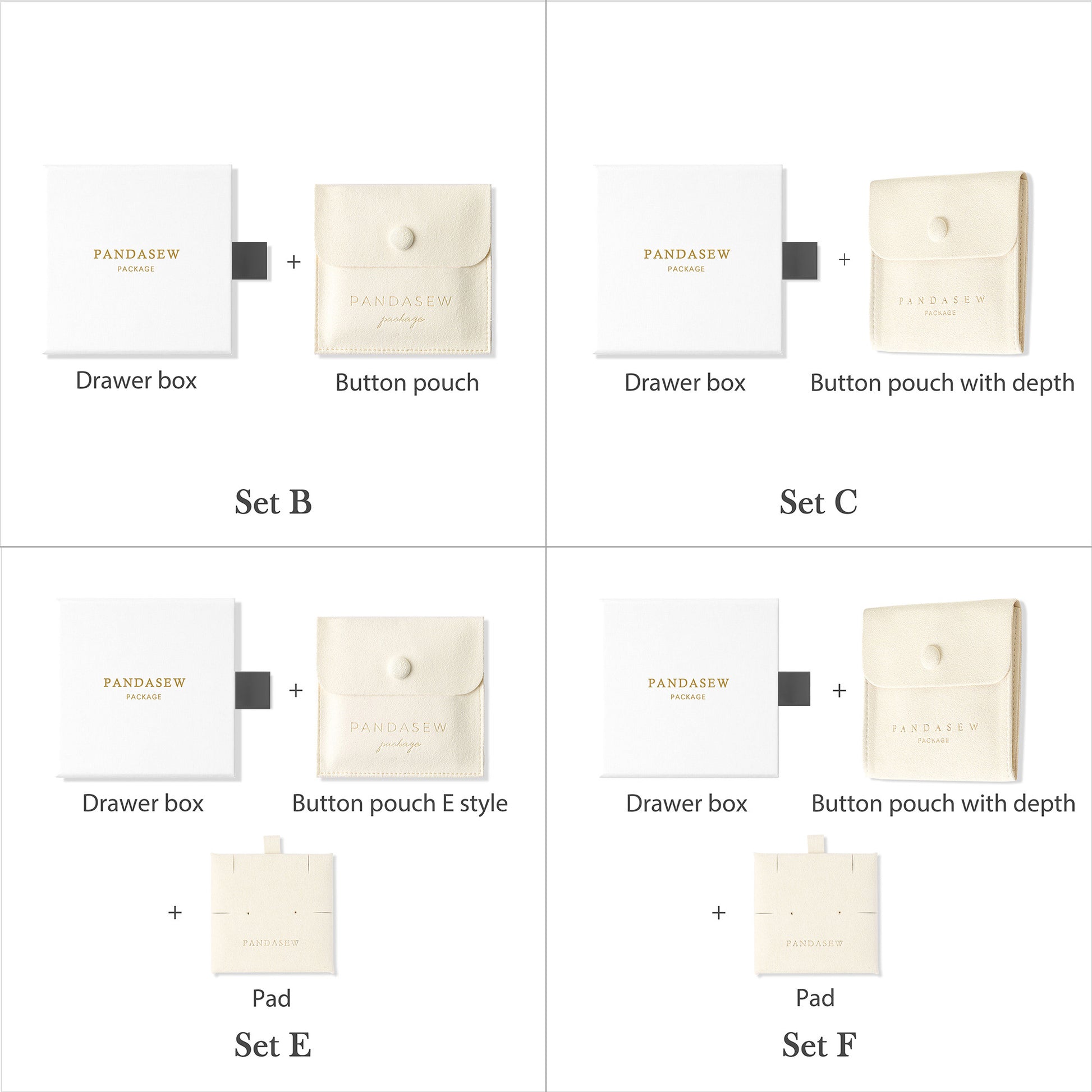 custom white jewelry box with pouch set